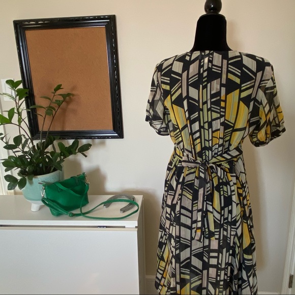 Sheer V-Neck Fit and Flare Dress - Picture 4 of 10